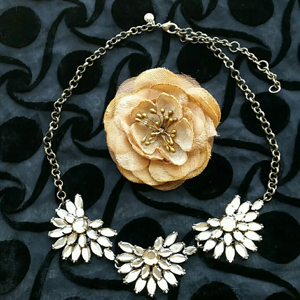 J. Crew sparkly floral necklace